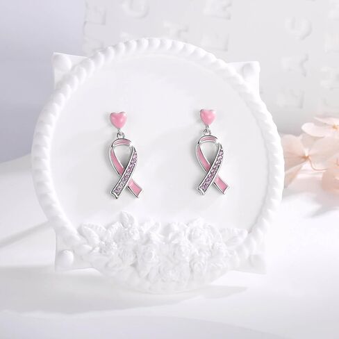 سوار التوعية بسرطان الثدي للنساء: 925 الفضة الاسترليني الشريط الوردي مجوهرات هدايا القوة للناجين من السرطان in Kuwait
