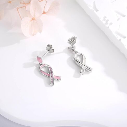 سوار التوعية بسرطان الثدي للنساء: 925 الفضة الاسترليني الشريط الوردي مجوهرات هدايا القوة للناجين من السرطان in Kuwait