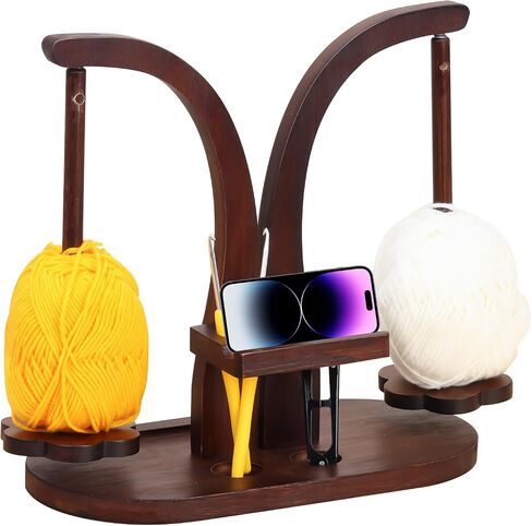 Yarn Holder for Crocheting， Magnetic Yarn Holder, Wood Rotary Yarn Spool Holder,Portable Wrist Yarn Holder, Holder Gifts for Crochet Lovers in Saudi Arabia