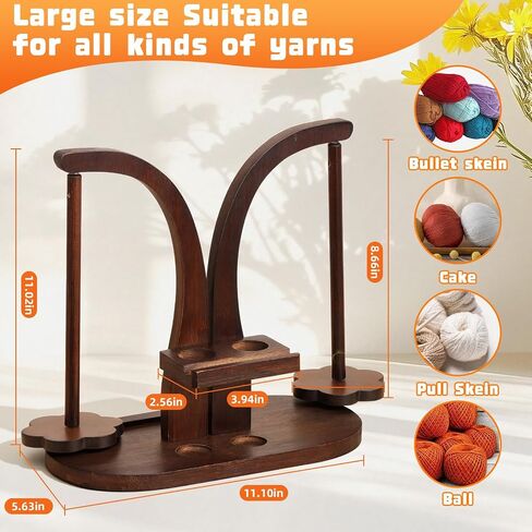 Yarn Holder for Crocheting， Magnetic Yarn Holder, Wood Rotary Yarn Spool Holder,Portable Wrist Yarn Holder, Holder Gifts for Crochet Lovers in Saudi Arabia