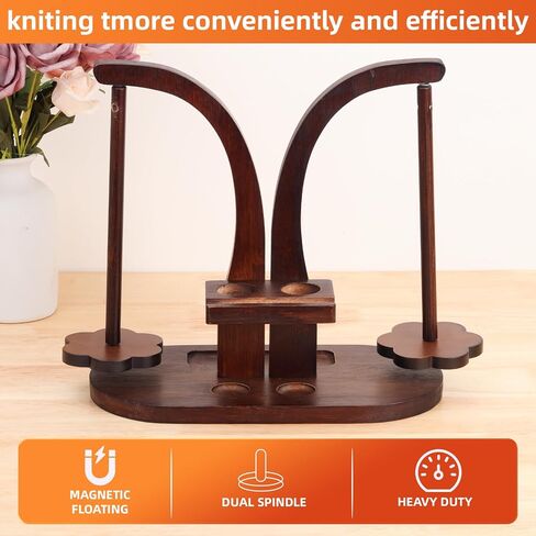 Yarn Holder for Crocheting， Magnetic Yarn Holder, Wood Rotary Yarn Spool Holder,Portable Wrist Yarn Holder, Holder Gifts for Crochet Lovers in Saudi Arabia