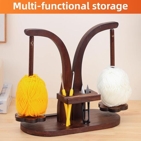 Yarn Holder for Crocheting， Magnetic Yarn Holder, Wood Rotary Yarn Spool Holder,Portable Wrist Yarn Holder, Holder Gifts for Crochet Lovers in Saudi Arabia