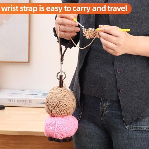 Yarn Holder for Crocheting， Magnetic Yarn Holder, Wood Rotary Yarn Spool Holder,Portable Wrist Yarn Holder, Holder Gifts for Crochet Lovers in Saudi Arabia