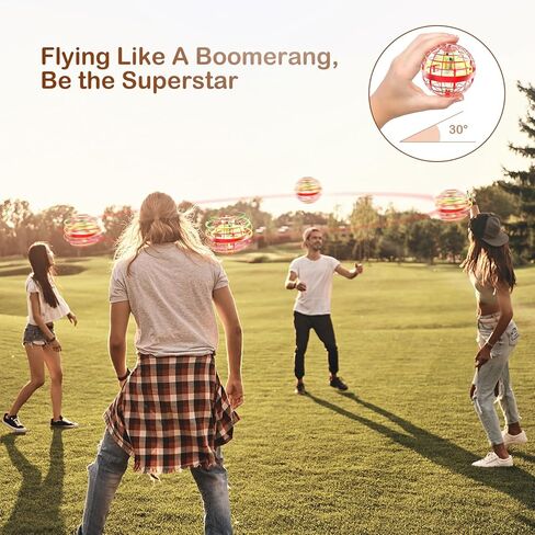 Flying Orb Ball 2025 Boomerang Hover Ball Galatic Fidget Spinner Mini Drone ألعاب رائعة لهدايا عيد الميلاد للأطفال من عمر 6 7 8 9 10 سنوات فما فوق للأولاد والبنات والمراهقين في الأماكن المغلقة والخارجية (أحمر) in Kuwait