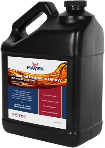Maven Industrial Anti-Wear Hydraulic Oil ISO 46, Mineral-Based, Premium Performance for Construction, Manufacturing, Agriculture Equipment, 1 Pound (ISO 46, 1 Gallon) in Saudi Arabia