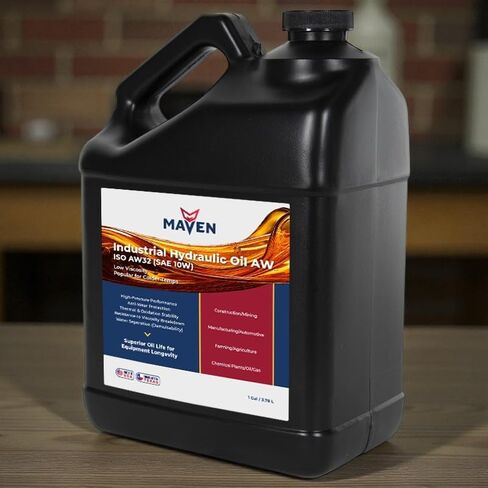 Maven Industrial Anti-Wear Hydraulic Oil ISO 46, Mineral-Based, Premium Performance for Construction, Manufacturing, Agriculture Equipment, 1 Pound (ISO 46, 1 Gallon) in Saudi Arabia