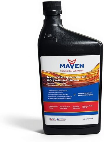 Maven Industrial Anti-Wear Hydraulic Oil ISO 46, Mineral-Based, Premium Performance for Construction, Manufacturing, Agriculture Equipment, 1 Pound (ISO 46, 1 Gallon) in Saudi Arabia