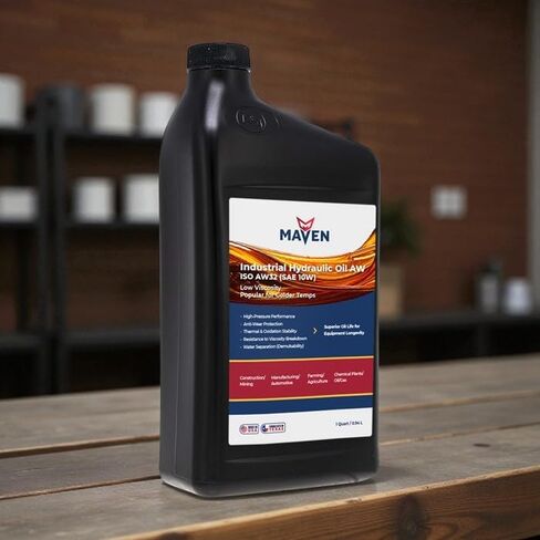 Maven Industrial Anti-Wear Hydraulic Oil ISO 46, Mineral-Based, Premium Performance for Construction, Manufacturing, Agriculture Equipment, 1 Pound (ISO 46, 1 Gallon) in Saudi Arabia