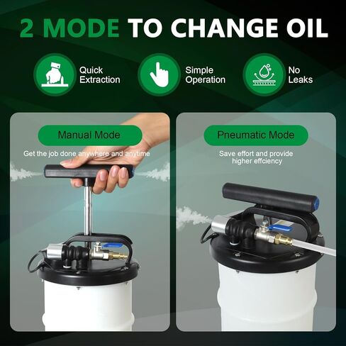 مستخرج سائل الزيت سعة 7 لتر - مستخرج زيت فراغ هوائي/يدويًا مع مزيل خزان المضخة و4 أنابيب لتغيير زيت المحرك وخرطوم النزيف مع محول عالمي لنزيف الفرامل in Kuwait