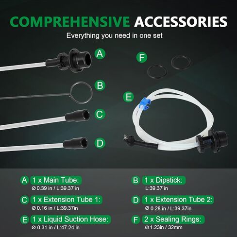 مستخرج سائل الزيت سعة 7 لتر - مستخرج زيت فراغ هوائي/يدويًا مع مزيل خزان المضخة و4 أنابيب لتغيير زيت المحرك وخرطوم النزيف مع محول عالمي لنزيف الفرامل in Kuwait
