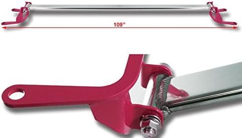 JDM T-6061 الألومنيوم الأمامي + الخلفي العلوي برج تبختر بار الوردي متوافق مع 2008-2014 سوبارو امبريزا WRX STI in Saudi Arabia