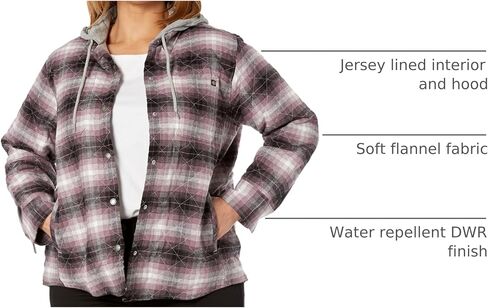 Dickies Size Women’s Plus Flannel Hooded Shirt Jacket in Saudi Arabia