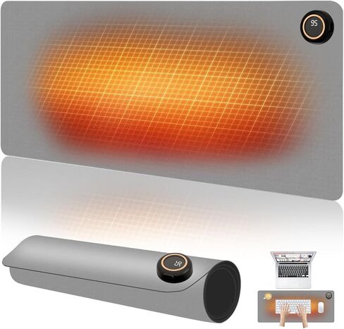 Heated Desk Pad - 31.5" x 13" Heated Mouse Pad 5 Heat Levels & 3 Hours Auto Shut-Off Waterproof & Leakage-Proof PU Heated Desk Mat for Home Office & Gaming(Black) in Saudi Arabia