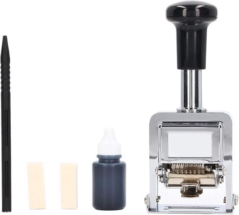 BAFOVY 5-Digit Number Stamps, Automatic for Professional Document Numbering, Durable Zinc Housing, Ergonomic Grip for Banking and Accounting in Saudi Arabia