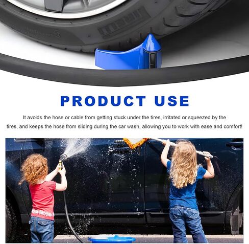 4 PCS Car Hose Guide, Plastic Detailing Tire Hose Roller Preventing Stucking & Snagging Under Tires, Wheel Rolling System Tool Washer Hoses Guide for Car Truck SUV RV ATV (Black) in Saudi Arabia