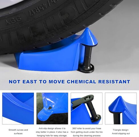 4 PCS Car Hose Guide, Plastic Detailing Tire Hose Roller Preventing Stucking & Snagging Under Tires, Wheel Rolling System Tool Washer Hoses Guide for Car Truck SUV RV ATV (Black) in Saudi Arabia