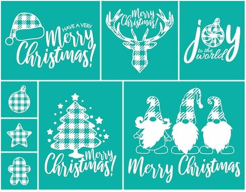 Merry Christmas Silk Screen Stencils Reusable Self Adhesive Stencils Gloves Warm Winter Stencils Xmas Holiday Screen Printing Stencil for Craft on Wood/Card/Cup/Window/Door DIY Christmas Decor in Saudi Arabia
