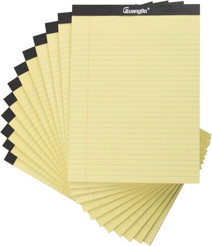 12 حزمة من الوسائد القانونية الصفراء 8.5 × 11 لوحة ملاحظات مسطرة بالكلية 50 ورقة دفاتر كتابة مثقوبة صغيرة للعمل والدراسة اليومية وقائمة تدوين الملاحظات in Kuwait