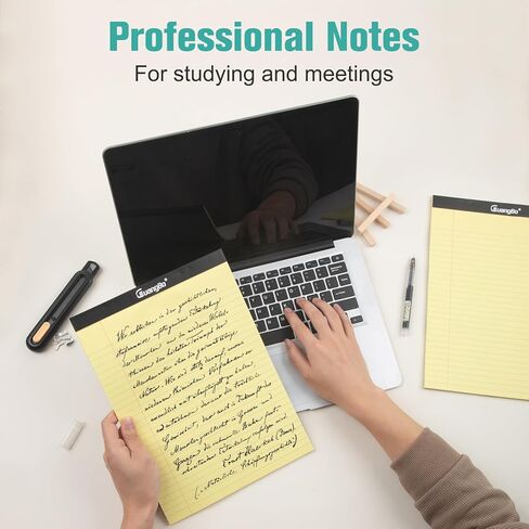 12 حزمة من الوسائد القانونية الصفراء 8.5 × 11 لوحة ملاحظات مسطرة بالكلية 50 ورقة دفاتر كتابة مثقوبة صغيرة للعمل والدراسة اليومية وقائمة تدوين الملاحظات in Kuwait