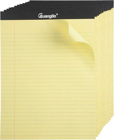 12 حزمة من الوسائد القانونية الصفراء 8.5 × 11 لوحة ملاحظات مسطرة بالكلية 50 ورقة دفاتر كتابة مثقوبة صغيرة للعمل والدراسة اليومية وقائمة تدوين الملاحظات in Kuwait