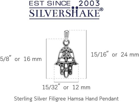 Silvershake 925 الفضة الاسترليني همسة يد فاطمة سحر قلادة in Saudi Arabia