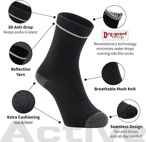 جوارب مضادة للماء من دريميل، مبطنة مسامية، الجري، المشي لمسافات طويلة، جوارب الشتاء مضادة للماء للرجال والنساء - الكاحل in Kuwait