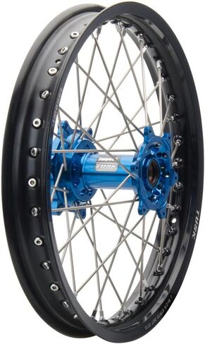 عجلة TuSK Impact الكاملة - خلفية مقاس 19 × 2.15 حافة سوداء/قضبان فضية/محور أزرق لـ Yamaha YZ450F Monster Energy Yamaha Racing Edition 2023 in Kuwait