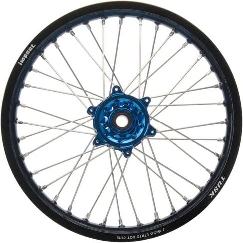 عجلة TuSK Impact الكاملة - خلفية مقاس 19 × 2.15 حافة سوداء/قضبان فضية/محور أزرق لـ Yamaha YZ450F Monster Energy Yamaha Racing Edition 2023 in Kuwait