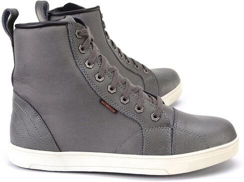Milwaukee Leather MBM9003WP Men's Grey Leather and Canvas Reinforced Street Riding Waterproof Shoes with Ankle Support in Saudi Arabia