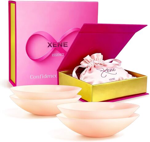 Xene Nipple Covers for Women - Invisible No Show Reusable Sticky Silicone Pasties with Luxury Box for Travel Confidence in Saudi Arabia