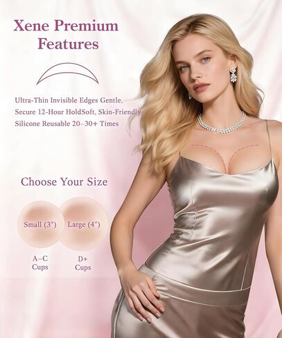 Xene Nipple Covers for Women - Invisible No Show Reusable Sticky Silicone Pasties with Luxury Box for Travel Confidence in Saudi Arabia