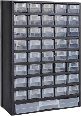 YAFF Multi-Compartment Organizer Storage Cabinet with 41 Plastic Drawers for Tools, Hardware, Crafts - Wall-Mountable in Kuwait