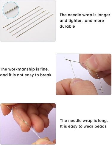 12PCS Beading Needles Set Crochet Hooks, Long Straight & Big Eye Beading Needles with Needle Threaders, Thimble, Scissors, and Storage Box for Jewelry Making, DIY Crafting in Saudi Arabia