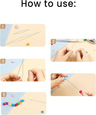 12PCS Beading Needles Set Crochet Hooks, Long Straight & Big Eye Beading Needles with Needle Threaders, Thimble, Scissors, and Storage Box for Jewelry Making, DIY Crafting in Saudi Arabia