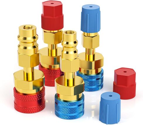 GASHER R1234YF to R134a Conversion Adapter, High and Low Side Quick Connect Coupler Kit for AC Charging and Refrigerant Hose Fitting 2PCS in Saudi Arabia