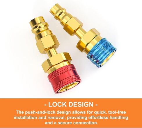 GASHER R1234YF to R134a Conversion Adapter, High and Low Side Quick Connect Coupler Kit for AC Charging and Refrigerant Hose Fitting 2PCS in Saudi Arabia