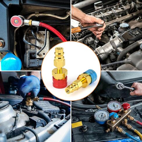 GASHER R1234YF to R134a Conversion Adapter, High and Low Side Quick Connect Coupler Kit for AC Charging and Refrigerant Hose Fitting 2PCS in Saudi Arabia