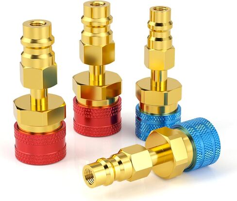 GASHER R1234YF to R134a Conversion Adapter, High and Low Side Quick Connect Coupler Kit for AC Charging and Refrigerant Hose Fitting 2PCS in Saudi Arabia