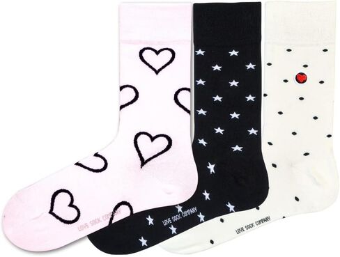 Love Sock Company 3 Pair Colorful Funky Patterned Women's Crew Dress Socks in Kuwait