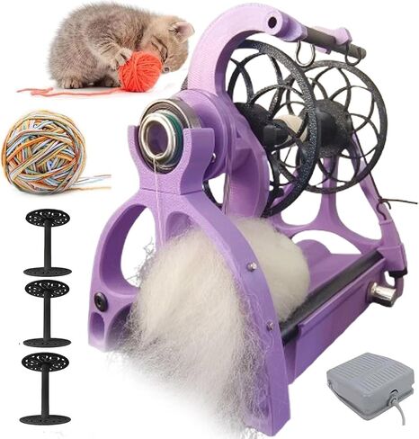 Electric Yarn Spinner Kit with Foot Controller & 3 Bobbins, Small Yarn Winder with Forward & Reverse for Yarn Weaving Green in Saudi Arabia