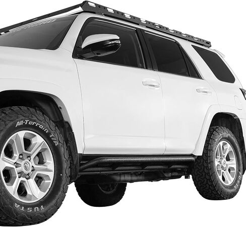 Hooke Road 4Runner Rock Sliders Tube Side Door Armor Rocker Gurads Step Rail لـ 2010-2024 Toyota 4Runner الجيل الخامس (باستثناء Limited، TRD Sport، Nightshade & 10-13 SR5) in Kuwait