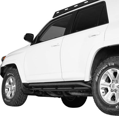 Hooke Road 4Runner Rock Sliders Tube Side Door Armor Rocker Gurads Step Rail لـ 2010-2024 Toyota 4Runner الجيل الخامس (باستثناء Limited، TRD Sport، Nightshade & 10-13 SR5) in Kuwait