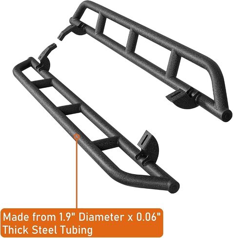 Hooke Road 4Runner Rock Sliders Tube Side Door Armor Rocker Gurads Step Rail لـ 2010-2024 Toyota 4Runner الجيل الخامس (باستثناء Limited، TRD Sport، Nightshade & 10-13 SR5) in Kuwait
