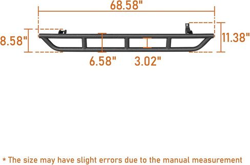 Hooke Road 4Runner Rock Sliders Tube Side Door Armor Rocker Gurads Step Rail لـ 2010-2024 Toyota 4Runner الجيل الخامس (باستثناء Limited، TRD Sport، Nightshade & 10-13 SR5) in Kuwait
