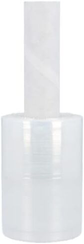 مستلزمات التعبئة والتغليف عن طريق البريد - غلاف PSBM صغير قابل للتمدد بمقابض، 12 عبوة، 5 بوصة × 1000 قدم، 80 مقياس، لاصق بلاستيكي شفاف مع مقابض مرفقة مسبقًا مدمجة in Kuwait