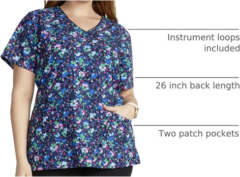 Cherokee Prints Women Scrubs Top Mock Wrap Print CK688 in Saudi Arabia