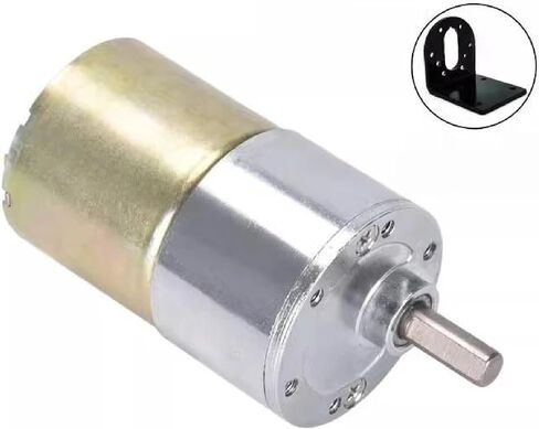 XC37GB30-C DC Gear Motor, 24V 100RPM Low Speed, Micro Motor with Speed Regulation, Forward and Reverse Rotation, High Torque Gearbox (10RPM 24V Center with Bracket) in Saudi Arabia