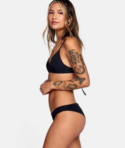 RVCA Solid Cheeky Bikini Bottom - Black - S in Saudi Arabia