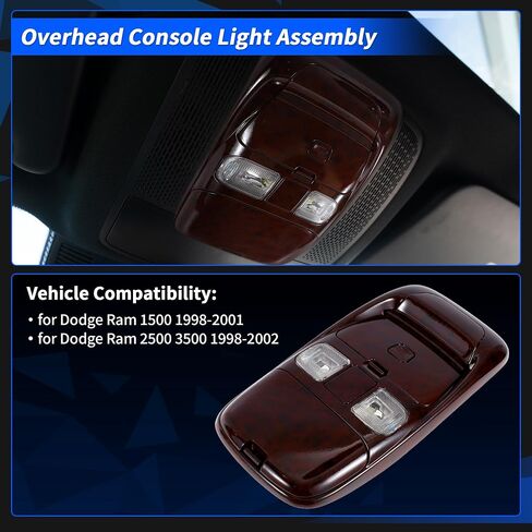 Carbon Fiber Overhead Console Light Assembly for Dodge for Ram 1500 98-01 Interior Roof Ceiling Dome Reading Map Lamp No.SN96TL2AA in Saudi Arabia