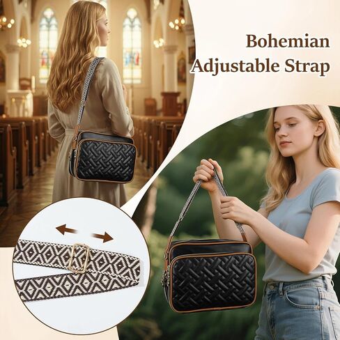 MHJY Bible Bag Leather Bible Cover Case for Women Zipper Quilted Bible Cover with Bible Tabs and Shoulder Strap Crossbody Purses for Book Cover in Saudi Arabia